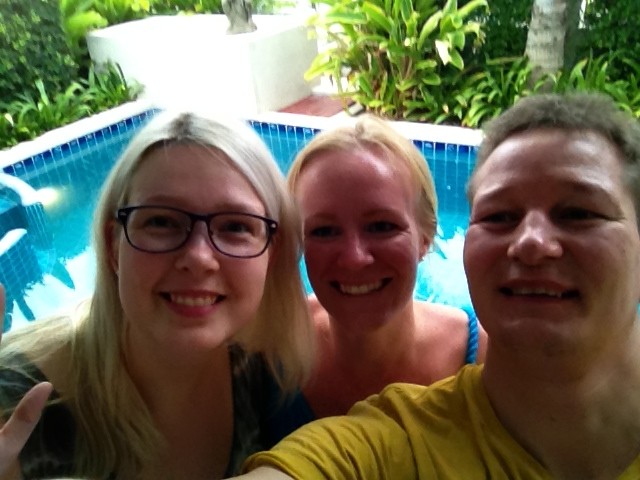 Selfie med Tora, Jens og Anette
